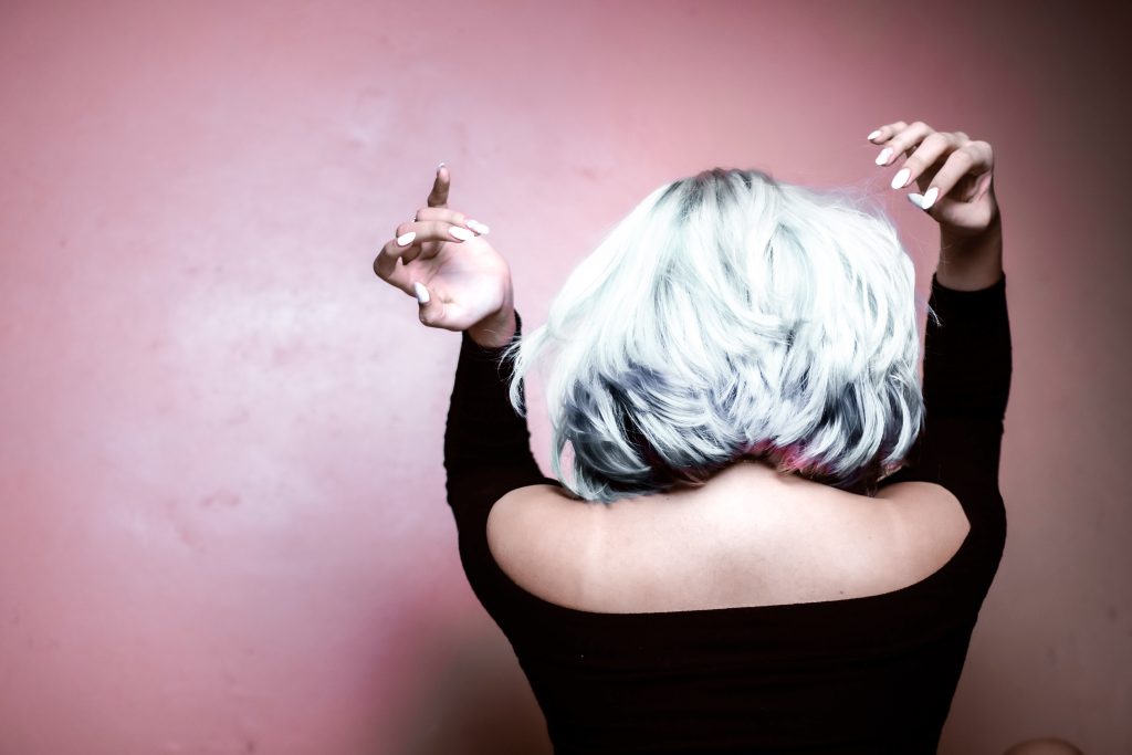 Synthetic Wig on Woman